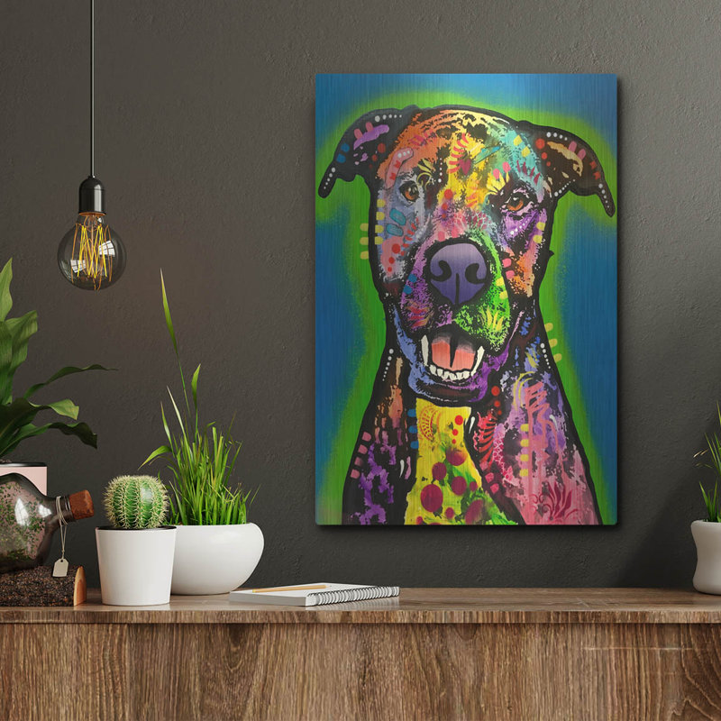 «Pitbull Green Glow» par Dean Russo, H 16 po x l 12 po