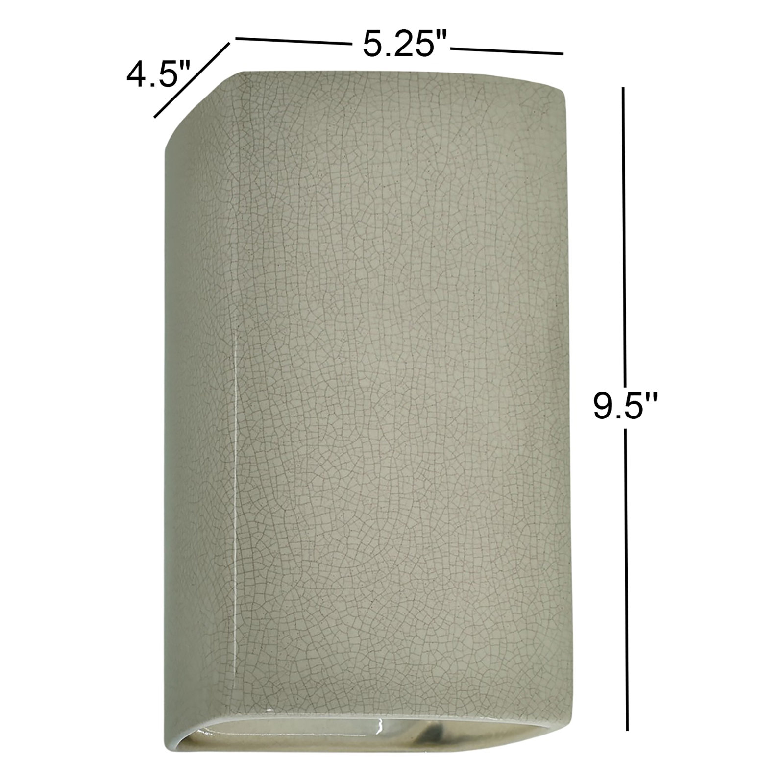 Nomad Ceramic Outdoor Light, Celadon Green Crackle, 9.5" H x 5.25" W x 4.5" D, LED