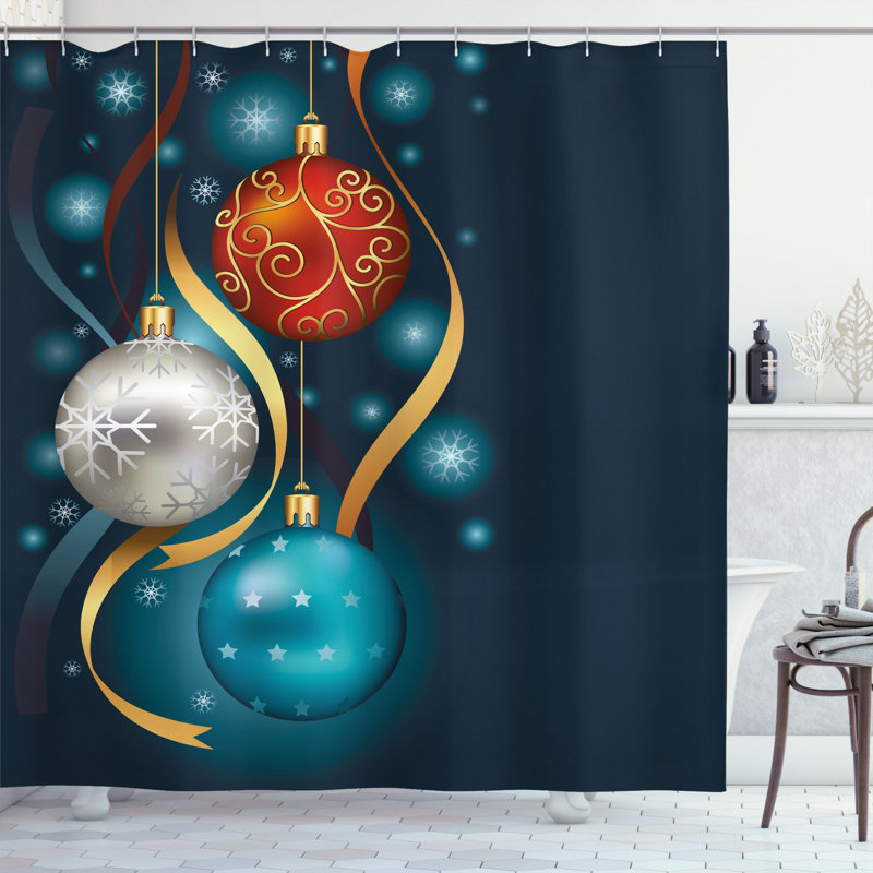 Ensemble de rideau de douche + crochets, H 75 po x l 69 po