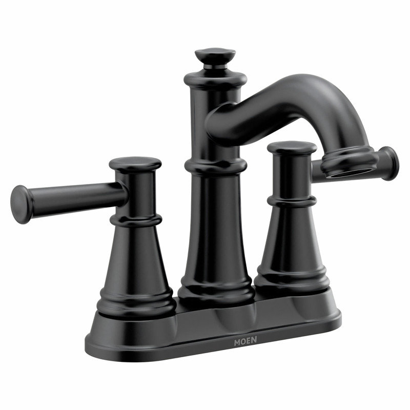 Belfield Centerset Bathroom Faucet with Drain Assembly, Matte Black