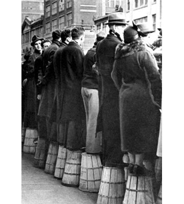 " Bystanders On Barrels, Philadelphia, PA "