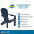 Crystal Harbor Classic Stationary Adirondack Chair – Recycled HDPE Muskoka-Style Outdoor Patio Seating-1317960096