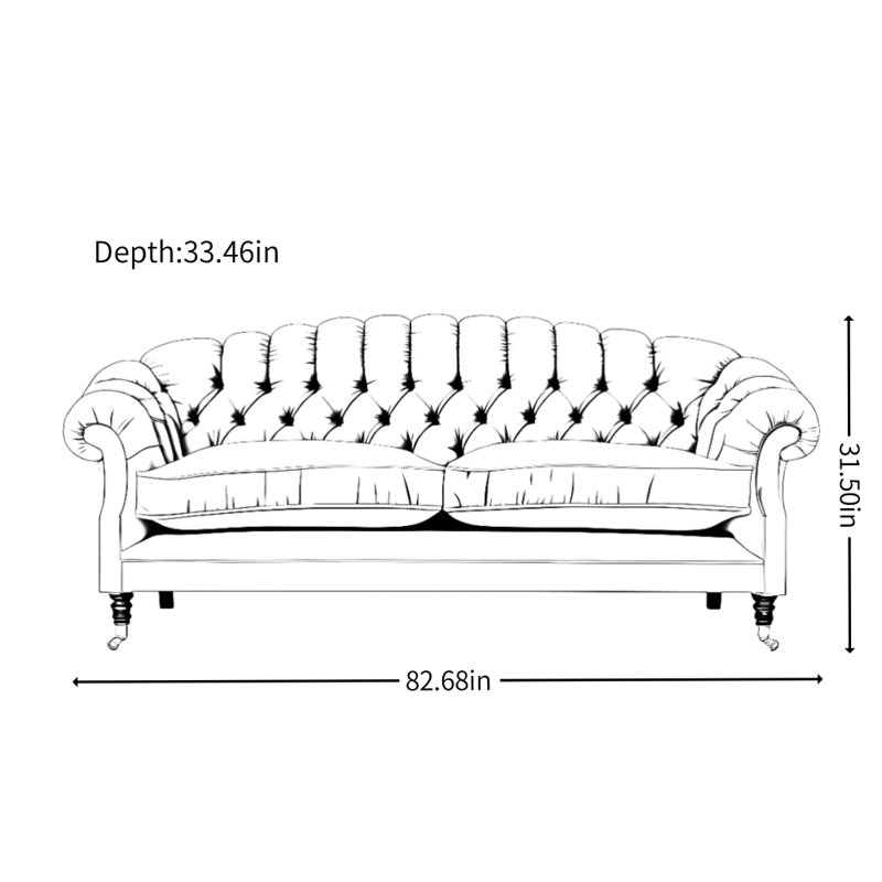 French Retro Design Green Sofa