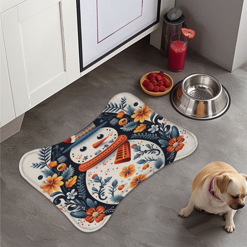 Tapis de Noël nordique en forme de bonhomme de neige - 1 pièce, Petit (14 po)