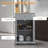 HOMCOM Rolling Kitchen Island Cart, Portable Serving Trolley Table With Drawer, Adjustable Shelf And 2 Towel Racks, Grey