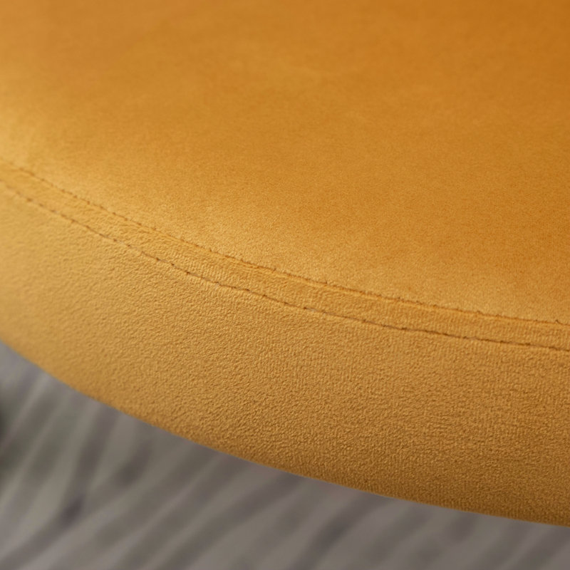 Chaise de salle à manger en velours, Jaune