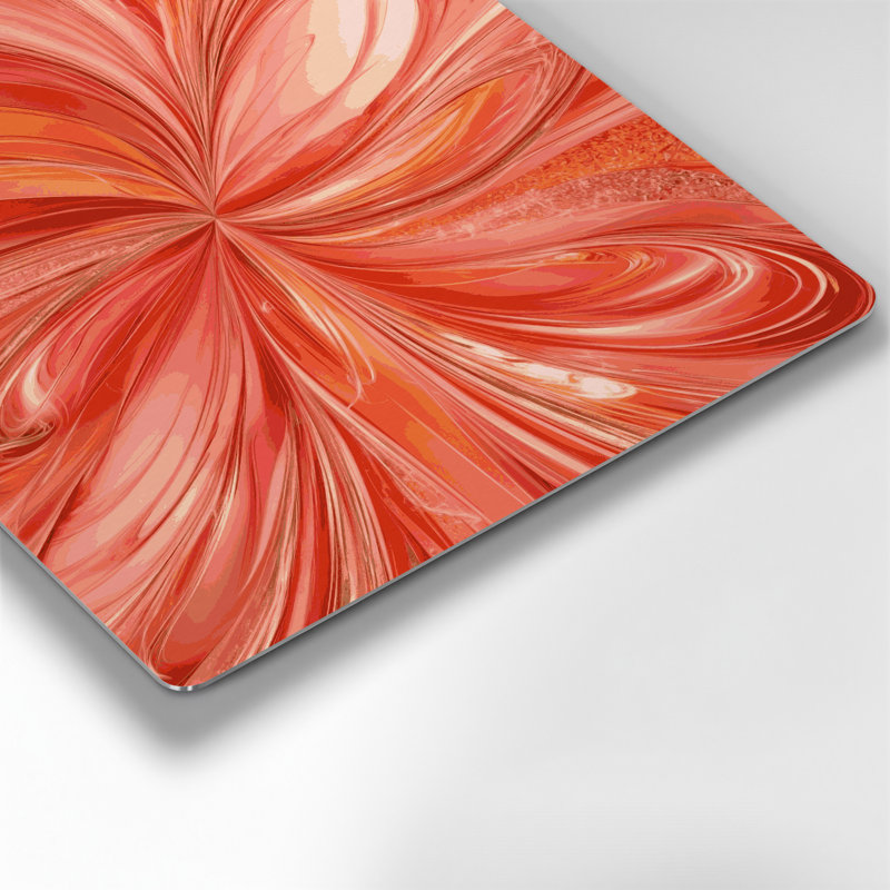 Digital Abstraction 15 Orange Metal Wall Art, 12" H x 12" W