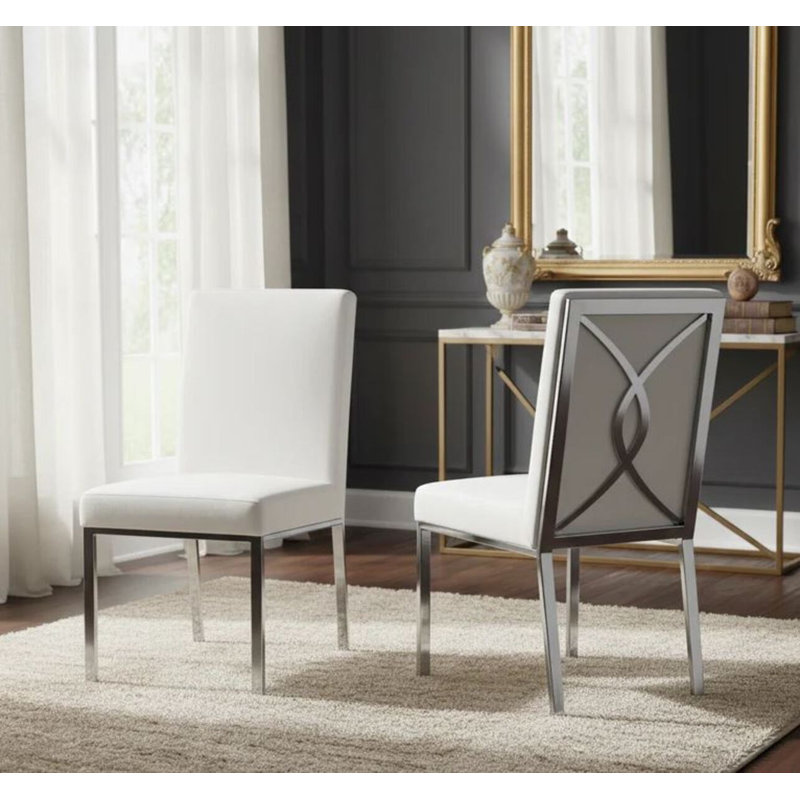 Chaise de salle à manger Naitsabes, Blanc