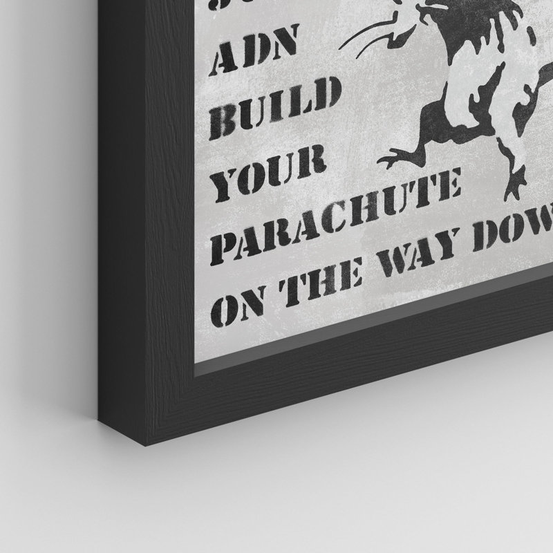«Small Banksy Rat Paratrooper» sur papier, H 10 po x l 8 po, Noir