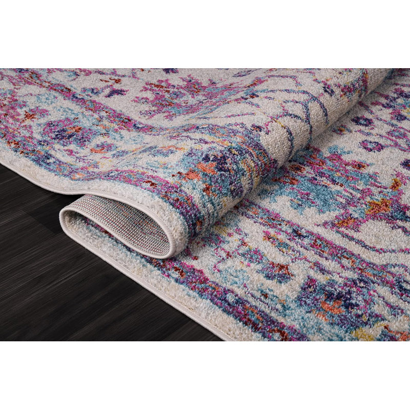 Soft Medium Pile Area Rugs Living Room Carpet Pad Oriental Vintage Rug Non Slip Entryway Rug 7665, Rectangle 80 x 150 cm