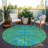 Fernelle Teal Washable Indoor-Outdoor Rug - -492978923