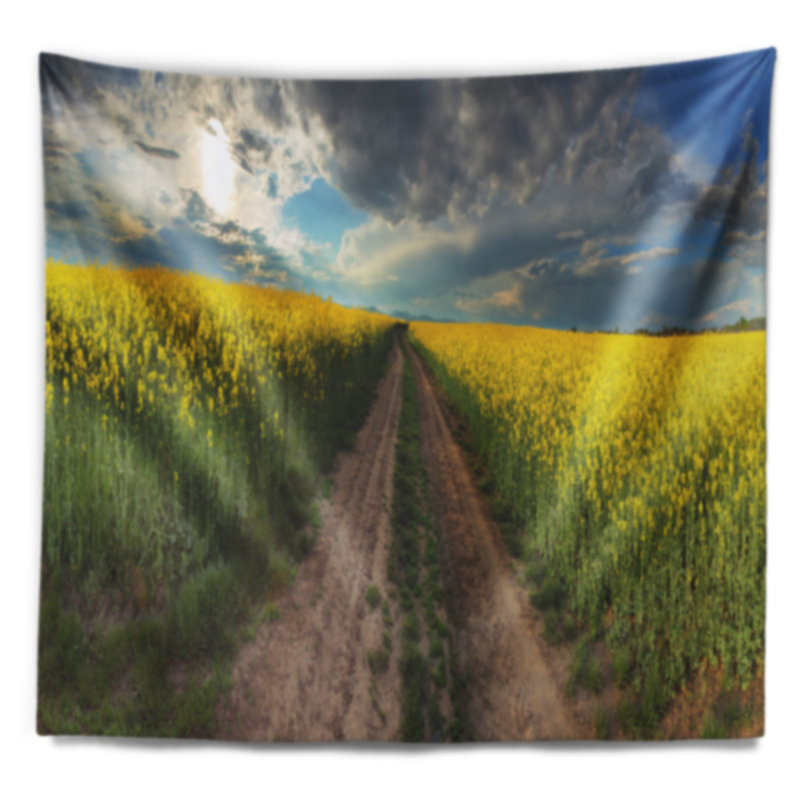 Tapisserie panorama paysager au-dessus de canola, H 50 po x l 60 po