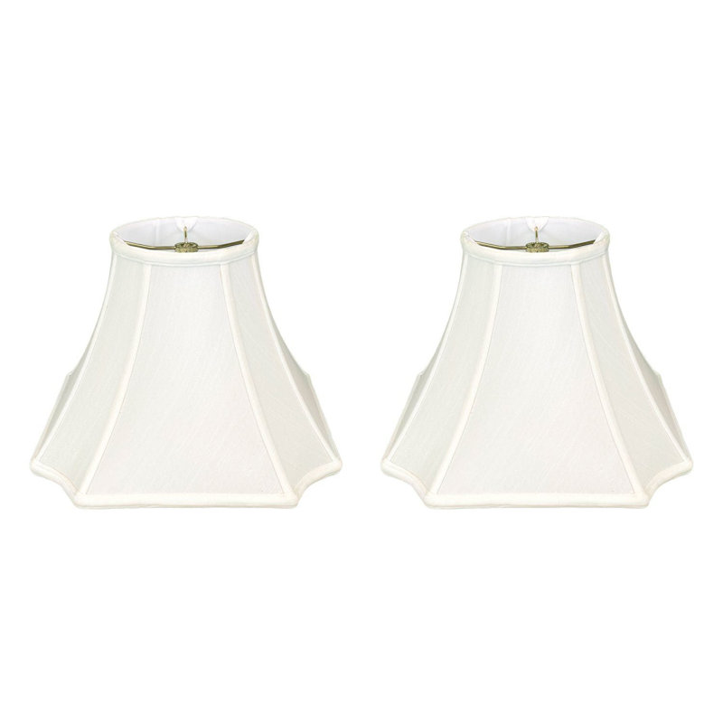 Royal Designs, Inc. BSO-714-14WH-2 Abat-jour de base carré en forme de cloche inversée, blanc, 6,5 x 13,5 x 10,5, paquet de 2