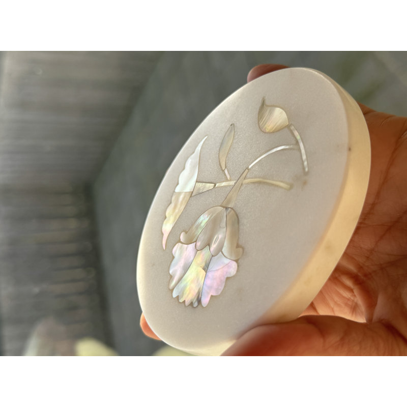 Marble Round 4 Piece Coaster Set