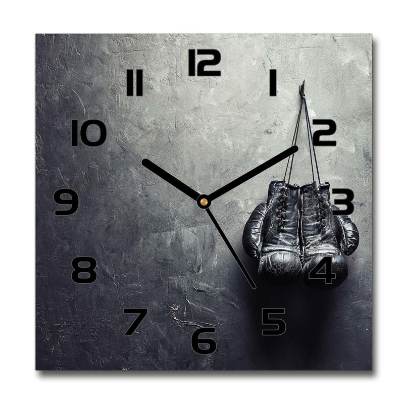 Jezzelle Glass Wall Clock, Black