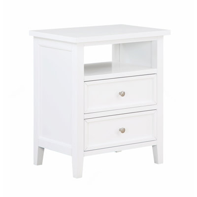Table de chevet 2 tiroirs blanche