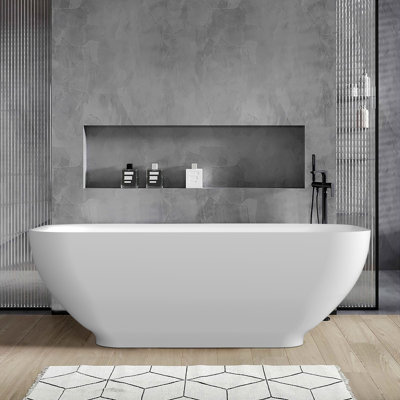 63'' x 29.5'' Soaking Solid Surface Bathtub