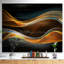 Corwin Gold Waves en noir - reproduction abstraite-35124171-35124178