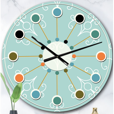 Horloge murale Turquoise Minimal