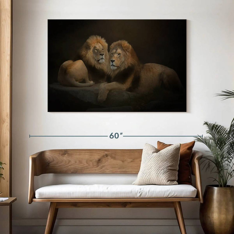 Brampt Twin Lions, 32" H x 48" W