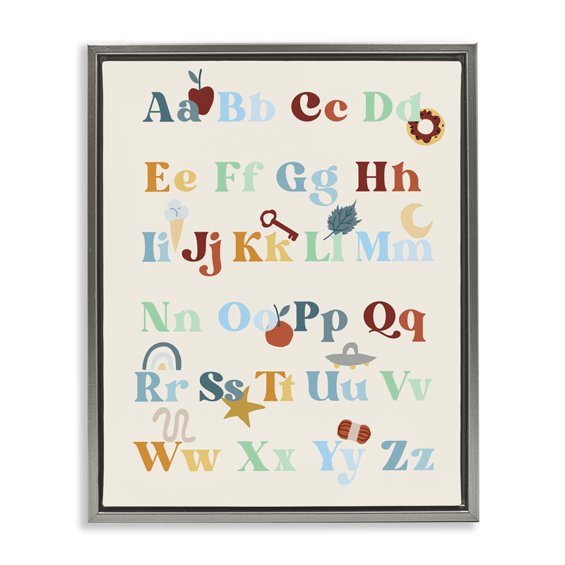 «Boy's Alphabet» par Daphne Polselli, Cadre flottant gris lustré, H 21 po x l 17 po