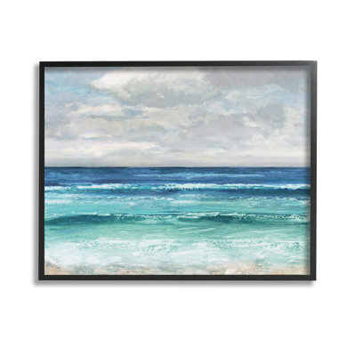 Abstrait plage nuageuse encadrée, art giclée par Amber Sterling