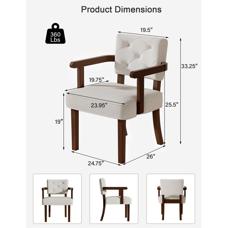 19" Tall Plush Corduroy Upholstered Solid Wood Lounge Chair (Set of 2), Beige