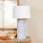 Ceramic Table Lamp with Linen Shade-1858570406