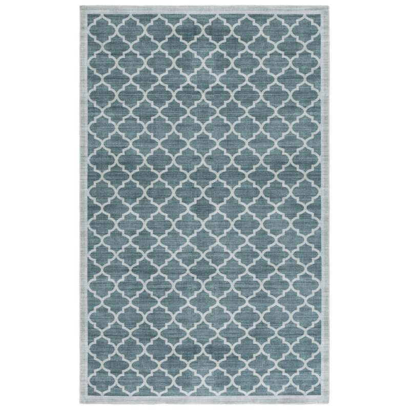 Shealin Machine Washable Performance Geometric Rug, Rectangle 5' x 8'