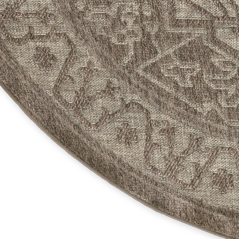 Gerritt Persian Indoor/Outdoor Area Rug, Round 8'