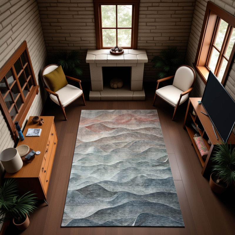 Tapis de qualité supérieure lavable à la machine Floyd AMF1618 Waves, Rectangle 10 pi x 14 pi