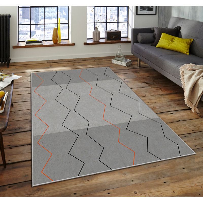 Luxurious Velvet Area Rug, 4.6 x 7.2 Feet | 100% Polyester, 740 g/m² | Non-Slip Felt Dot Underside, Machine Washable | Digital Print Design, Easy to Clean, Perfect for Living Room & Bedroom Décor