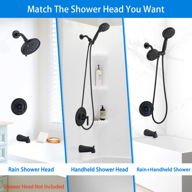 Remplacement de l'ensemble de garniture de robinet de douche, bras de douche, poignée de douche et bec de baignoire Moen