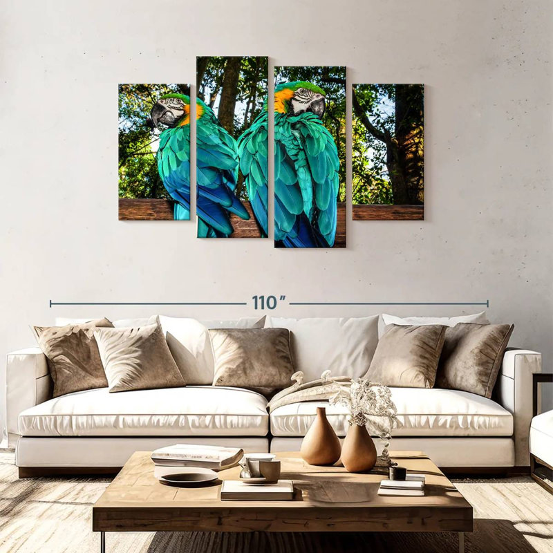 Brampt Macaw Parrots, 48" H x 75" W