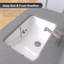 Lavabo de salle de bain rectangulaire encastré en céramique gris l 66 po x P 22 po Dosseret en H et trou de robinet pré-percé simple