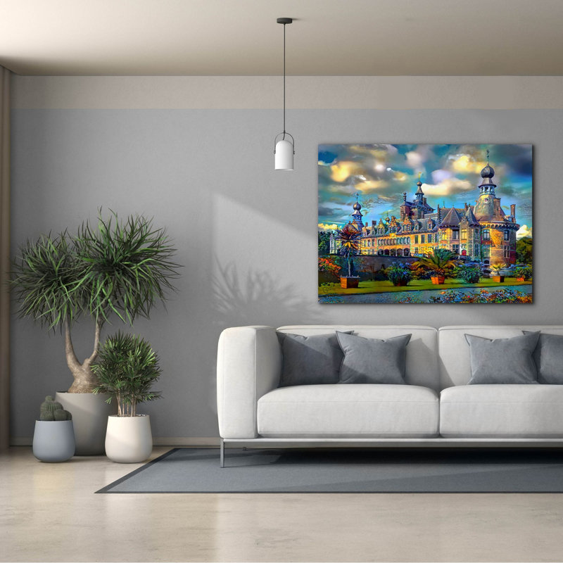 «Deinze Belgium Ooidonk Castle» par Pedro Gavidia, art mural sur toile, H 40 po x l 54 po x P 1,5 po