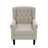 Duward Upholstered Beige Button Tufted Wingback Accent Chair with Rolled Arm and Thick Padded Cushion-541319379