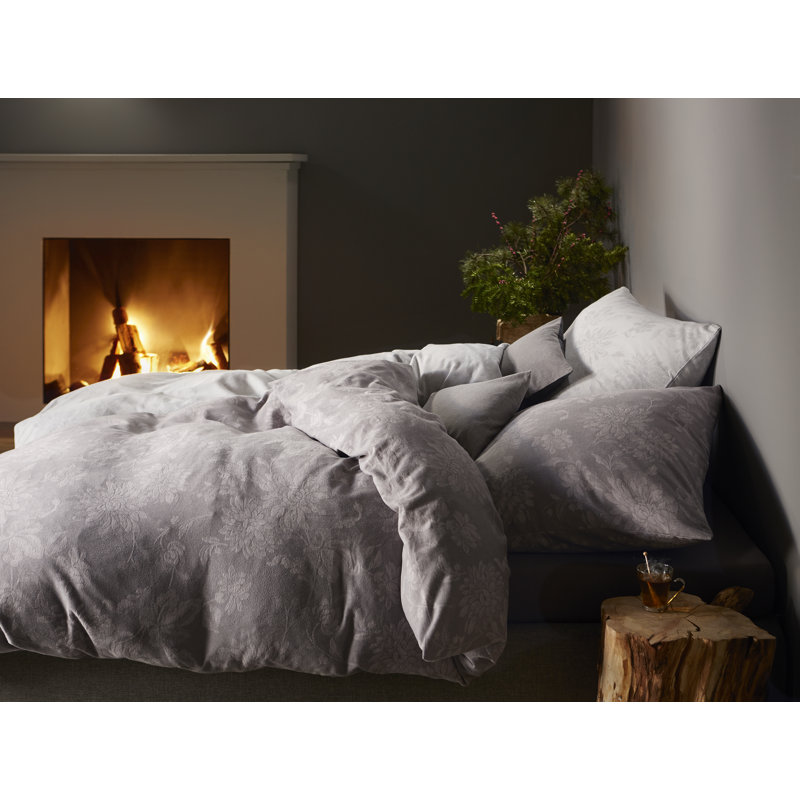 Lech 110 TC Reversible Duvet Cover Set, Grey/Pink, 200 x 220cm - 2 Pillowcases (80 x 80 cm)