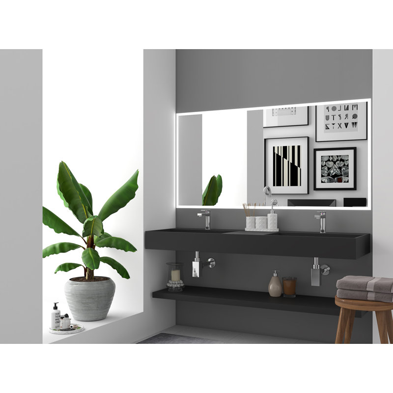 Juniper 60" Rectangular Modern Wall Mounted Bathroom Sink with Concealed Drain Plate - Black, Black, Single