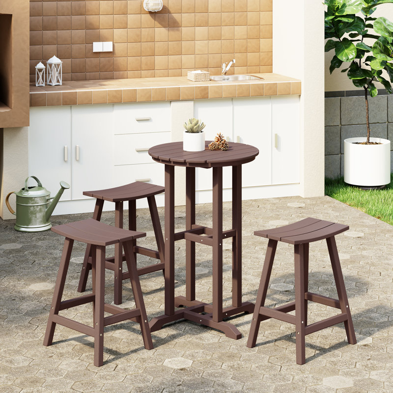 Laguna 3 - Person Patio Dining Set with Round Table, Dark Brown