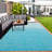 Waterproof Reversible Outdoor Rug 6x9ft – Modern Plastic Straw Patio Mat with Abstract Blue/White Design, UV Resistance, Rubberized Backing, Ideal for Camping, Deck, Porch, Balcony, Picnic-381395541-381395540