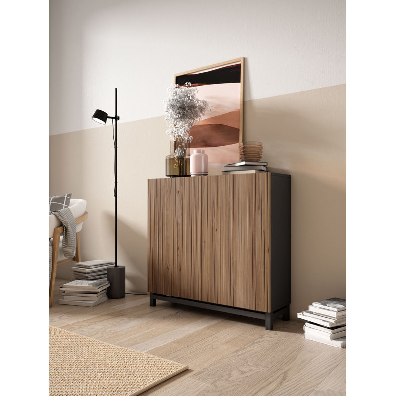 Copenhague 15 Pair Shoe Storage Cabinet, Brown/Black
