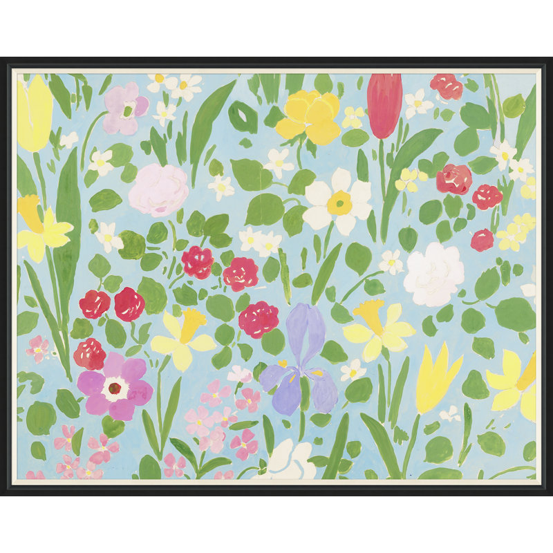 Daffodils Print by Paule Marrot, Black Framed, 43" H x 54" W x 1.25" D