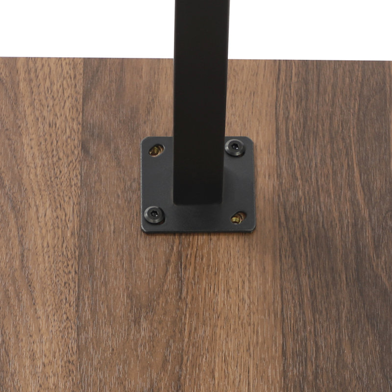 Table d'appoint avec table d'appoint en forme de C et roulettes pour canapé, Noyer