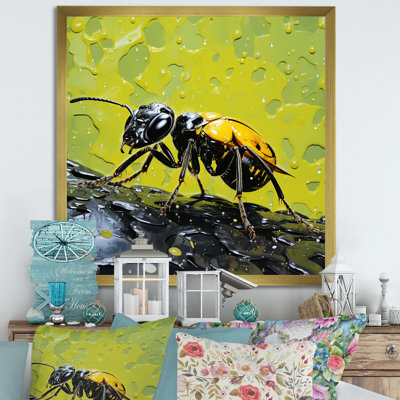Neon Pioneers Yellow Black Ant sur toile
