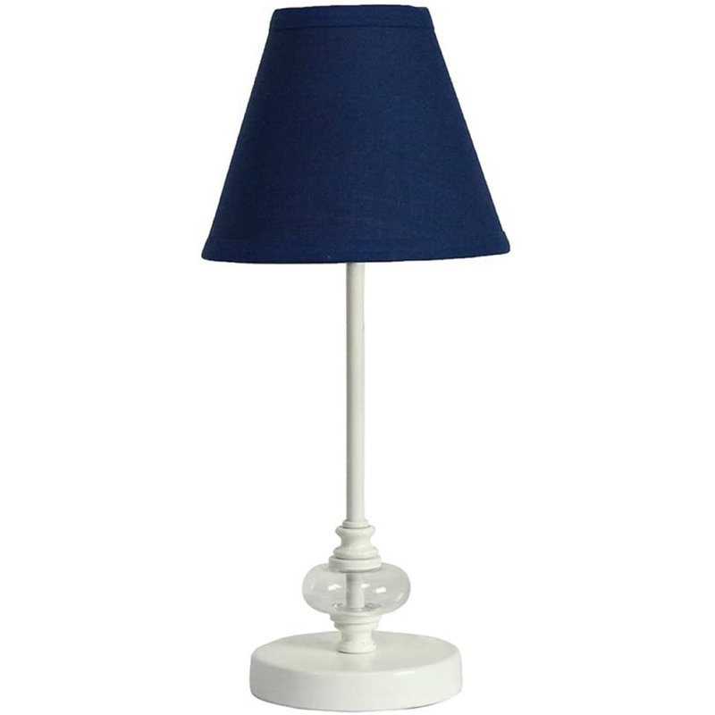 Charly Metal Table Lamp, Matte White, Indigo