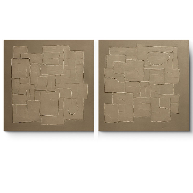 Toile, ensemble de 2 reproductions d'art mural minimalistes abstraites pour salon, H 16 po x l 32 po, Ne s’applique pas
