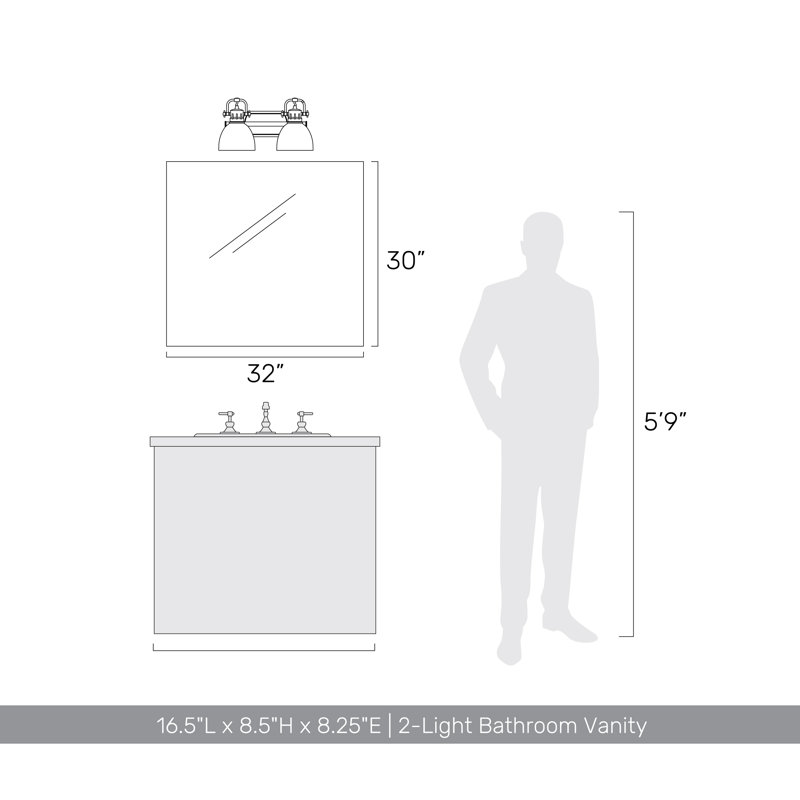 Lyndee 2 - Light Dimmable Vanity Light, Rubbed Bronze, Rubbed Bronze