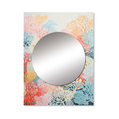 Sevrin Coral Reef Barrier Expression - Corals Large Wall Mirror, Coral Unique Mirror, Printed Metal Art