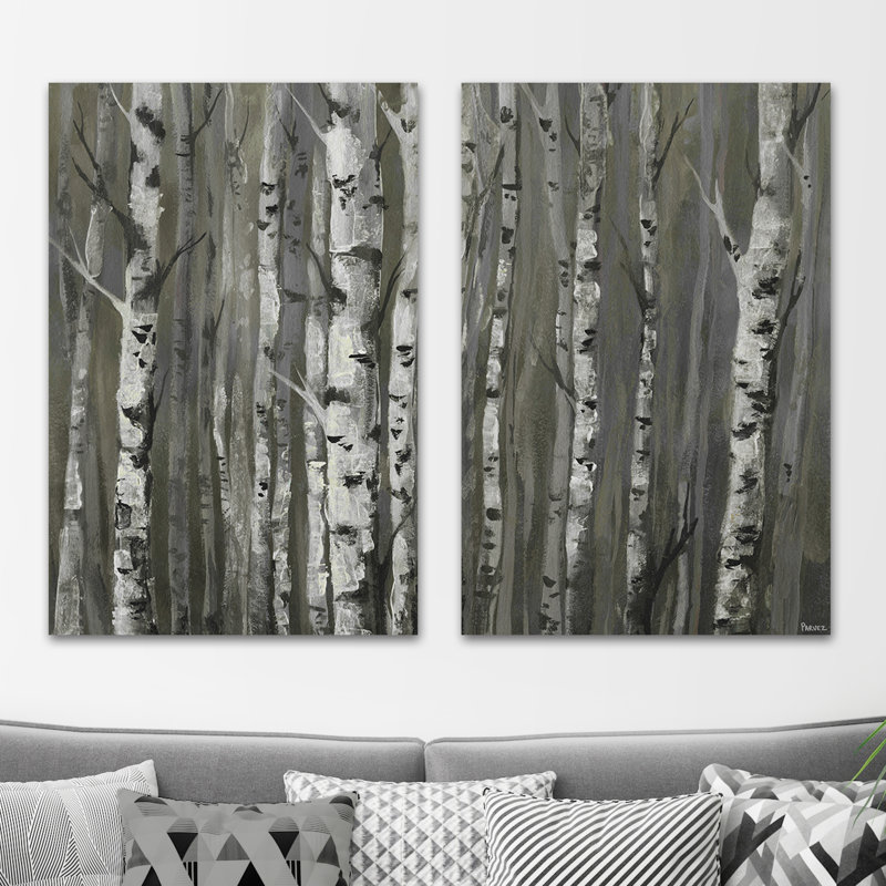 «Twigs and Trunks Forest» - Image multi-pièces sur toile tendue, H 12 po x l 8 po x P 1,5 po